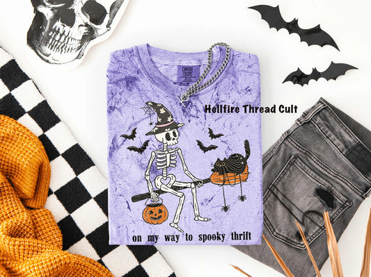 Thrifty witch, colorblast tee